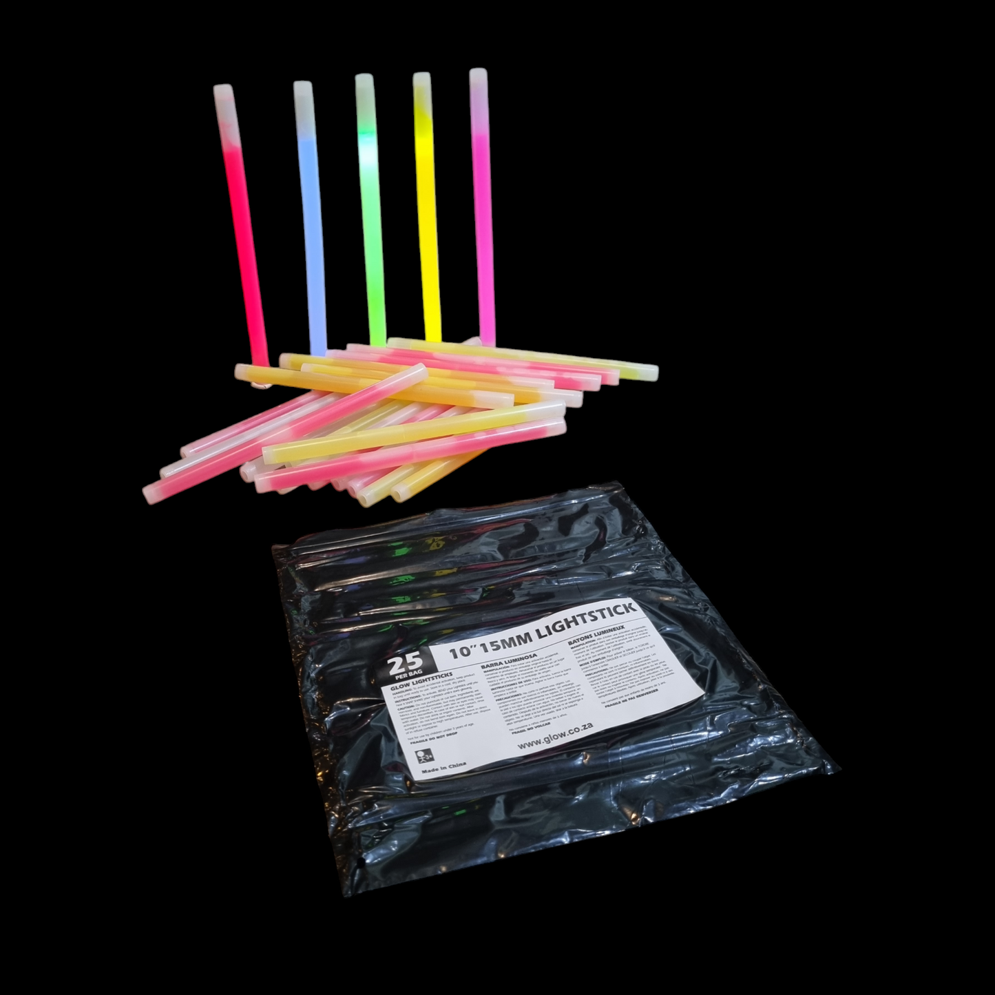 10-Inch (25cm) Concert Glow Sticks - 25pcs