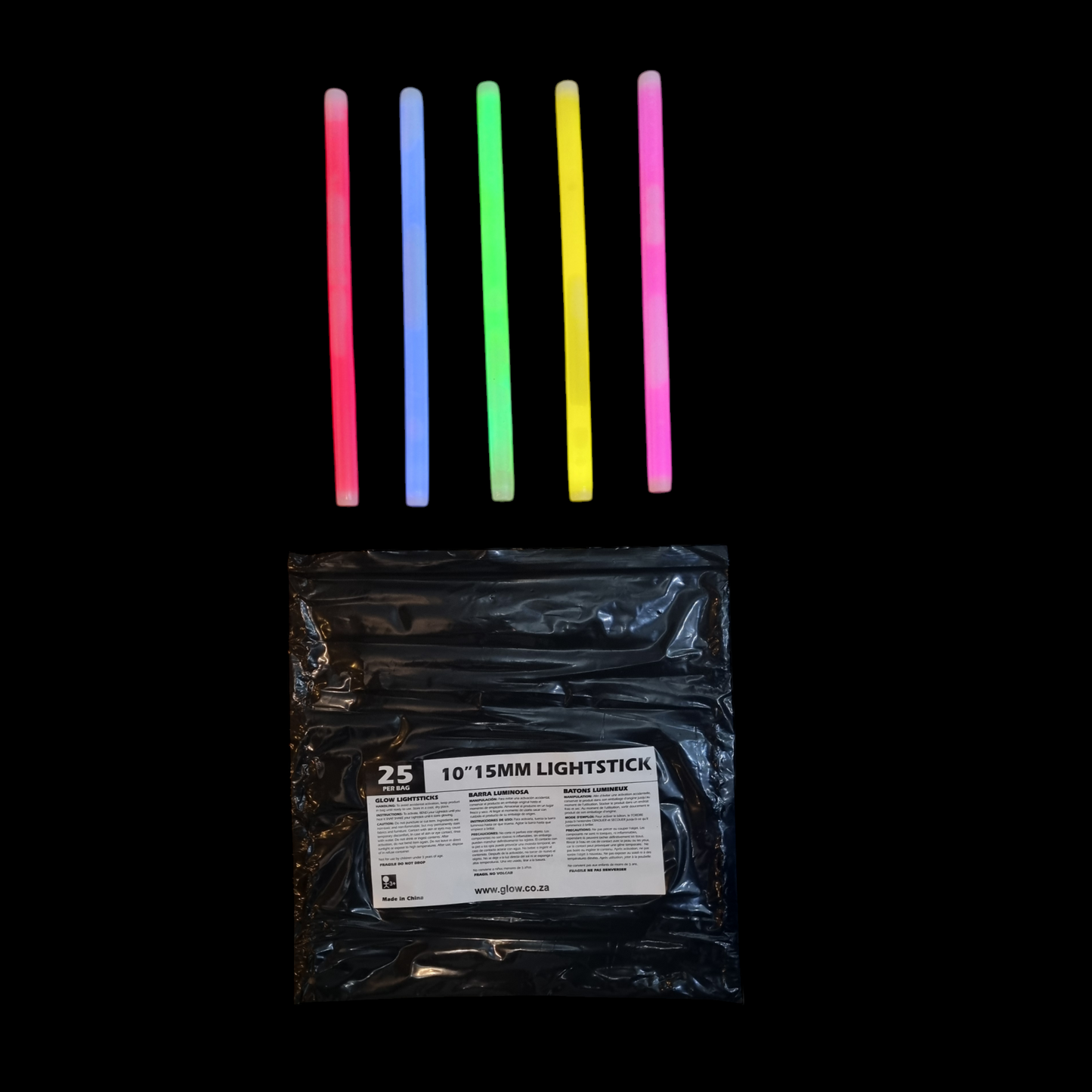 10-Inch (25cm) Concert Glow Sticks - 25pcs