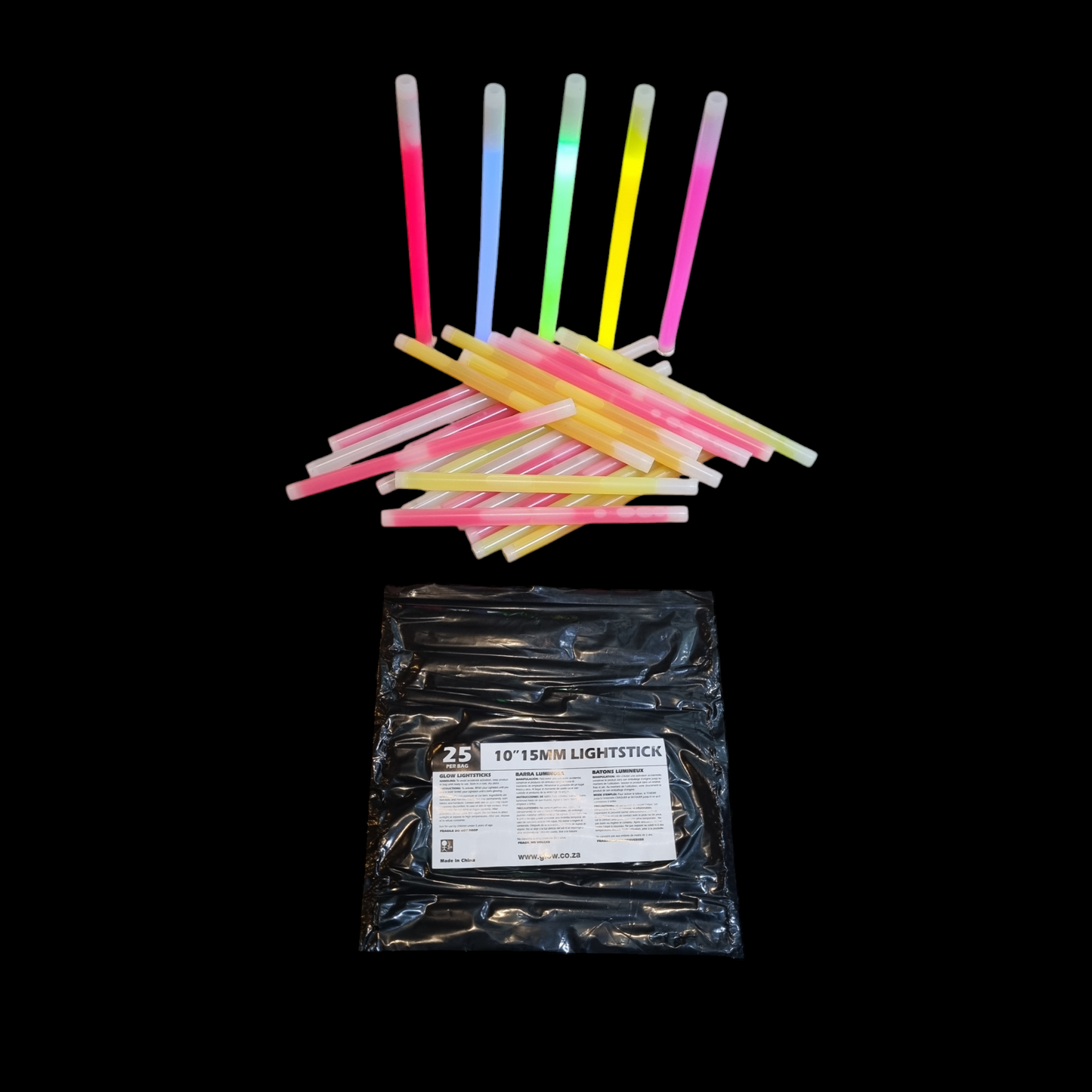 10-Inch (25cm) Concert Glow Sticks - 25pcs