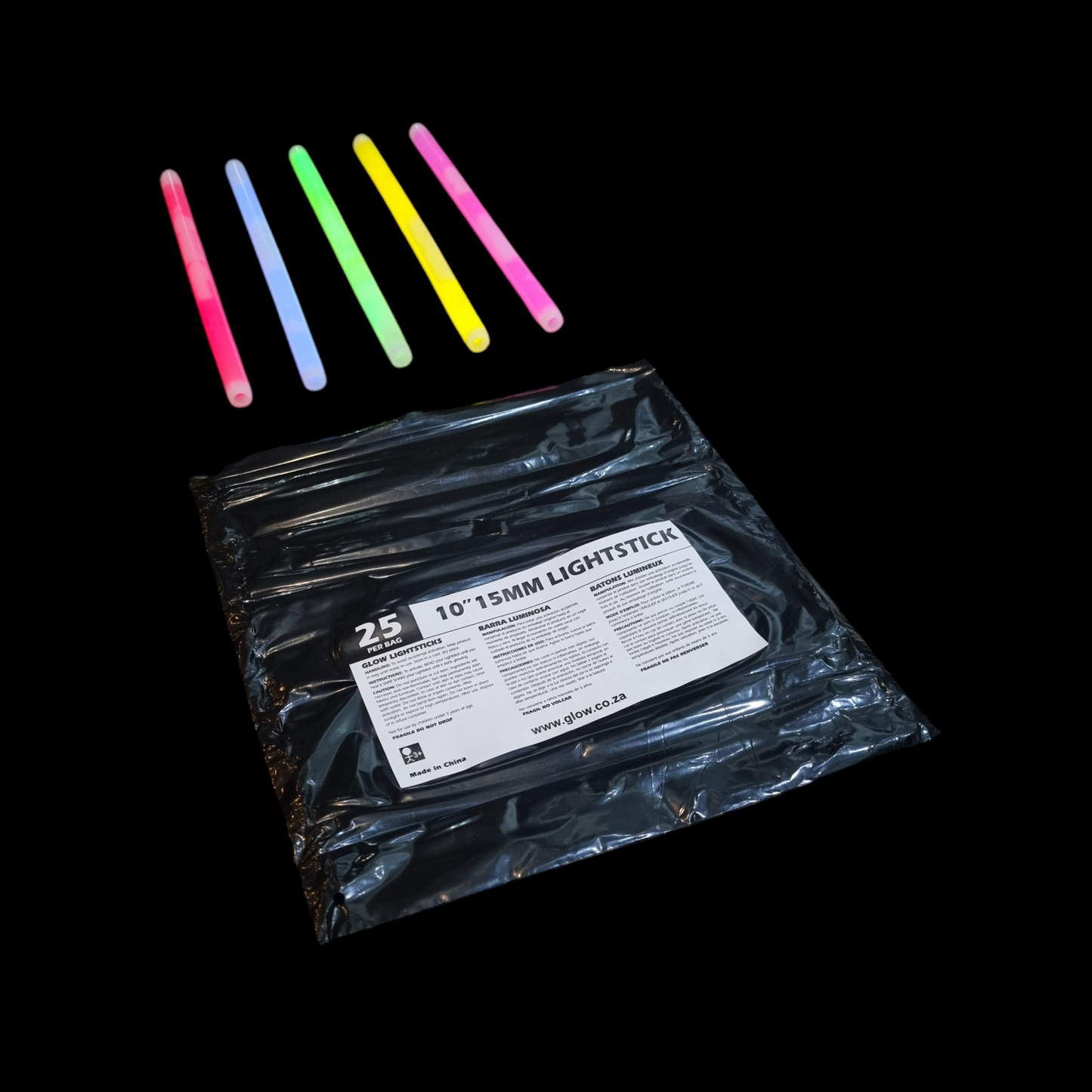 10-Inch (25cm) Concert Glow Sticks - 25pcs
