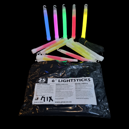 6-Inch (15cm) Classic Glow Sticks - 25pcs